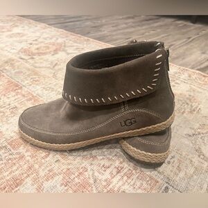 UGG Women Dark Brown Suede Moccasin Boots